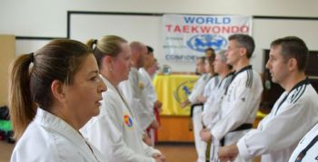 Rita in class enjoying a Taekwondo lesson