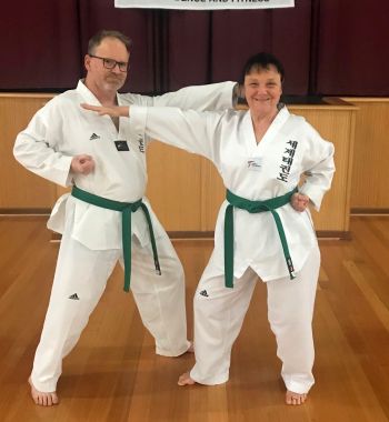 Robert S and his wife enjoying Taekwondo training